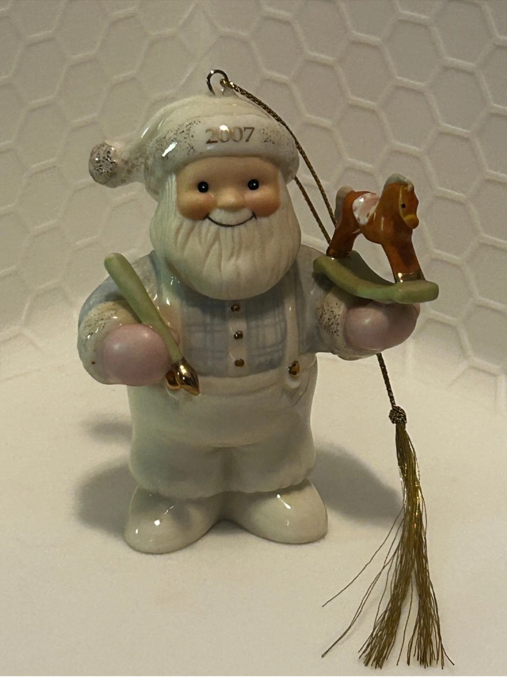 Lenox annual Santa collection hanging ornament porcelain 2007 Santa‘s hobby